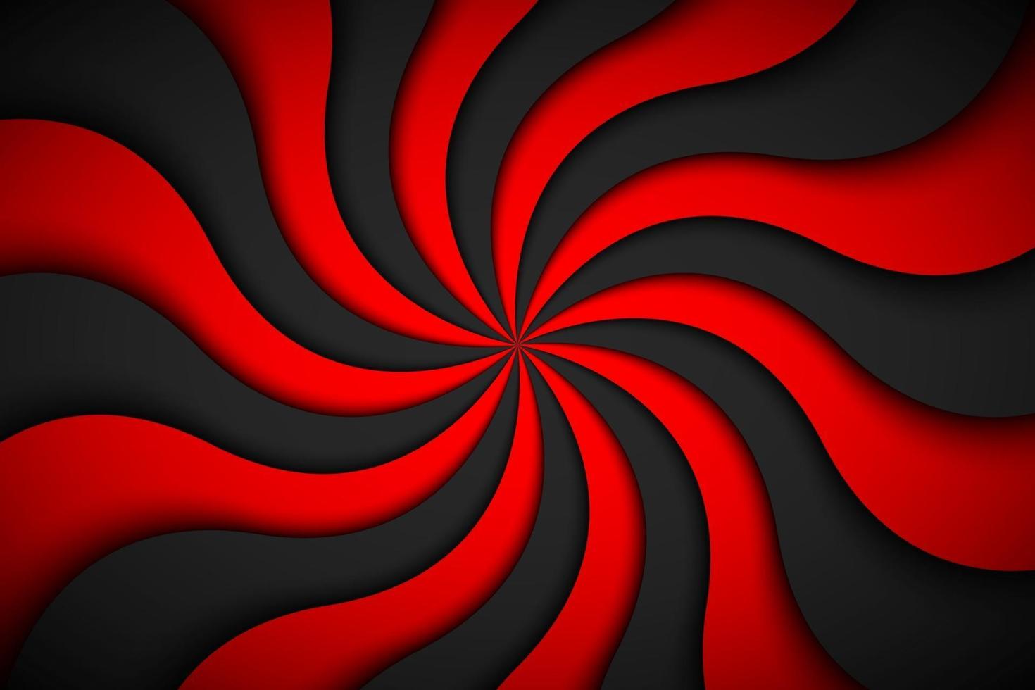 Decorative modern red spiral background. Swirling radial pattern. Simple abstract vector illustration