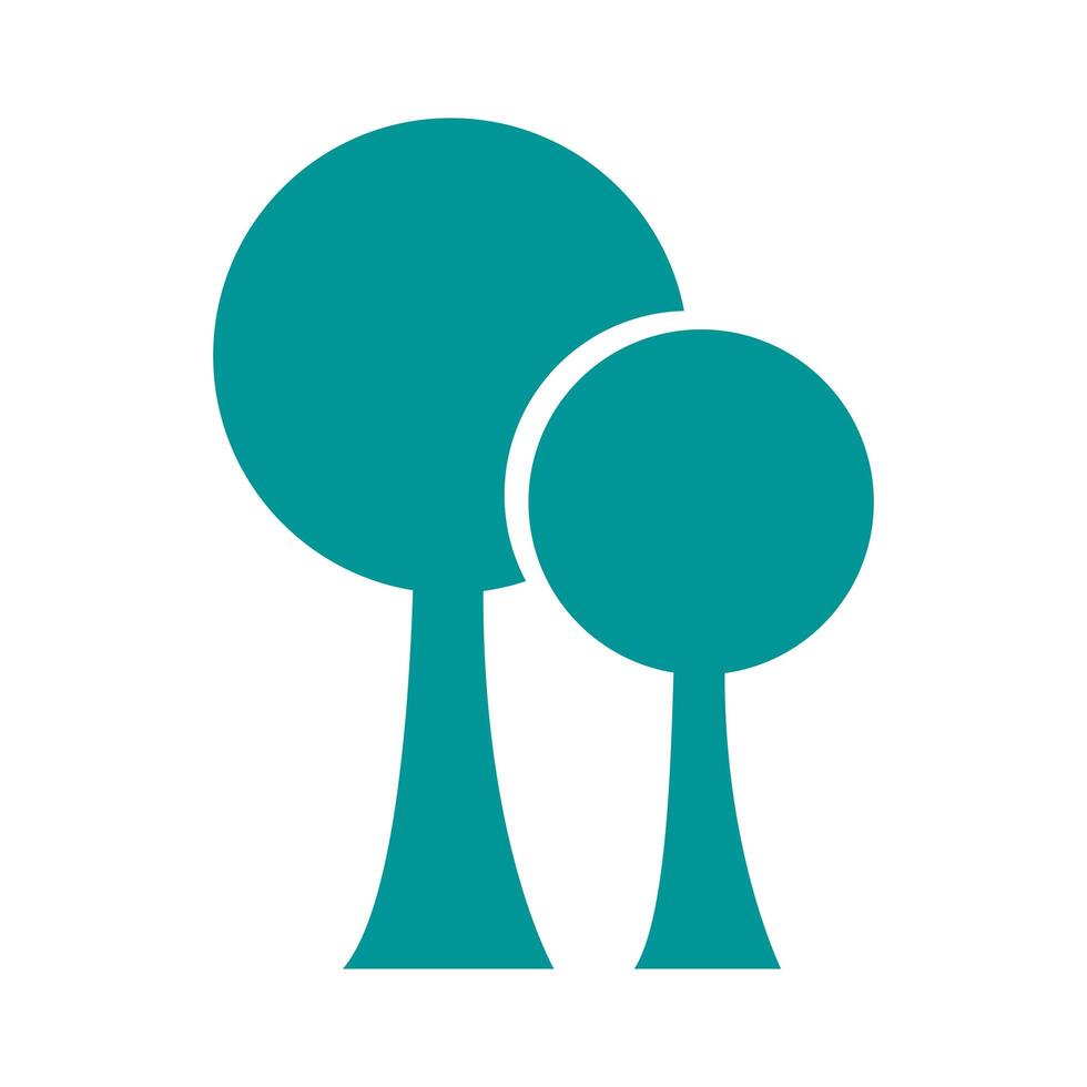 trees plants forest silhouette style icon vector