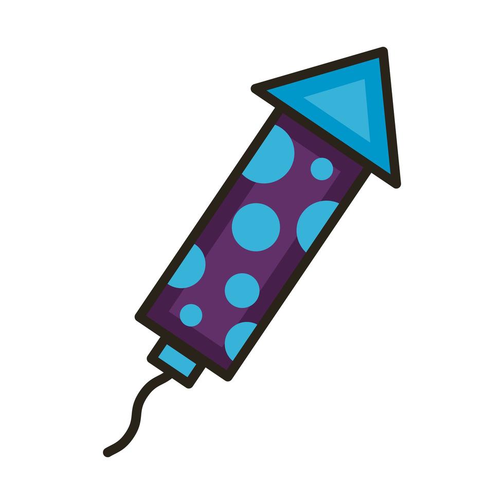 firework rocket april fools day line and fill style vector