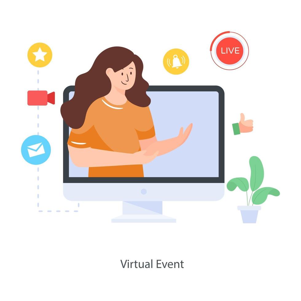 diseño de eventos virtuales vector