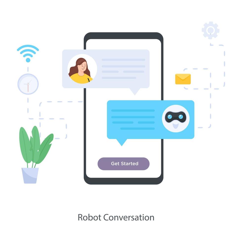 diseño de conversación de robot vector