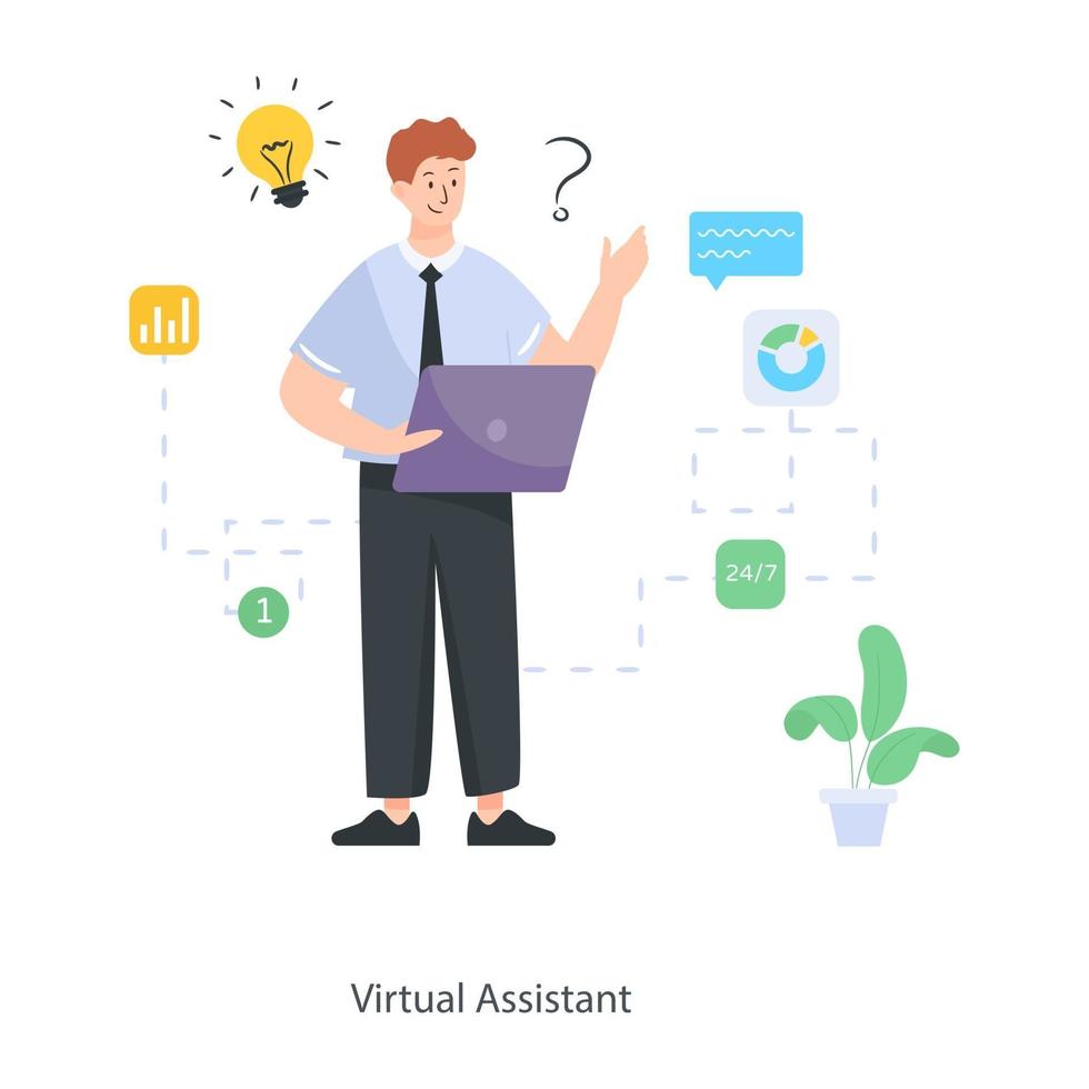 Virtual Assistant Design vector