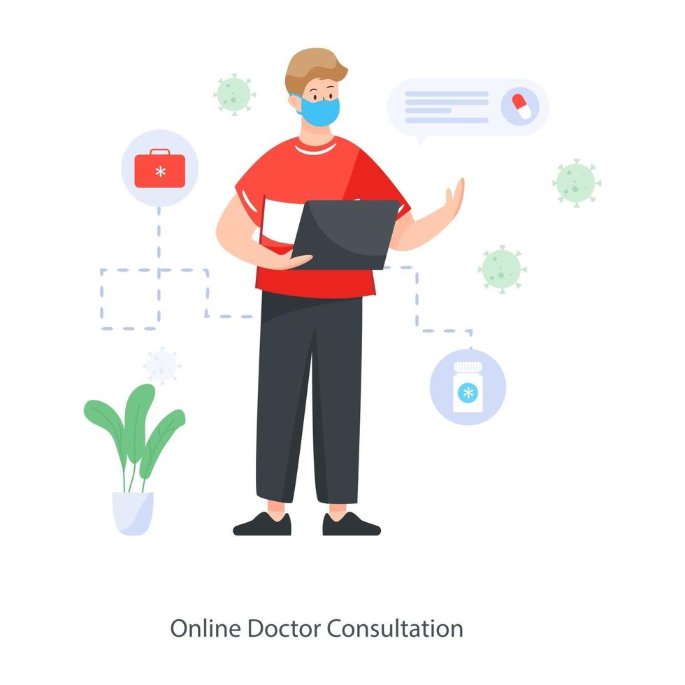 Online Doctor Consultation vector