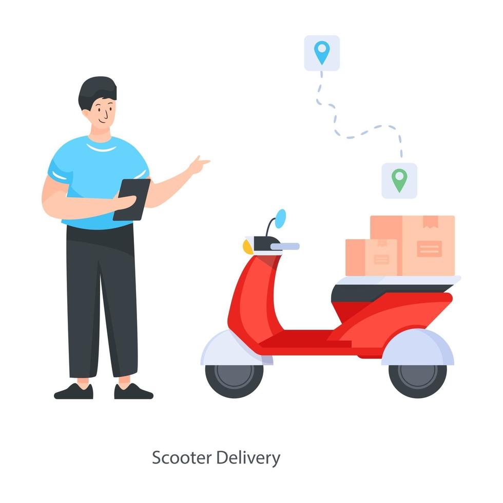 Modern Scooter Delivery vector