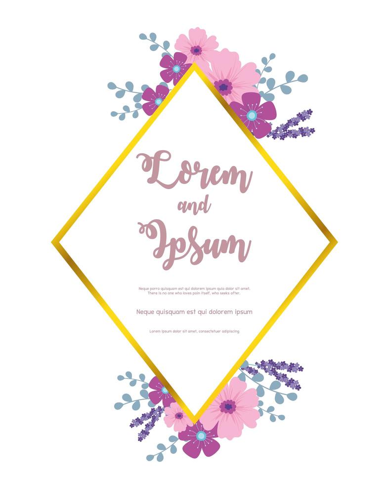 flowers wedding, flower invitation elegant invite card vector