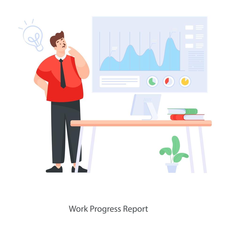 Work Progress Report Design vector