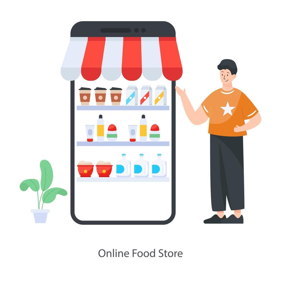 tienda de comida online vector