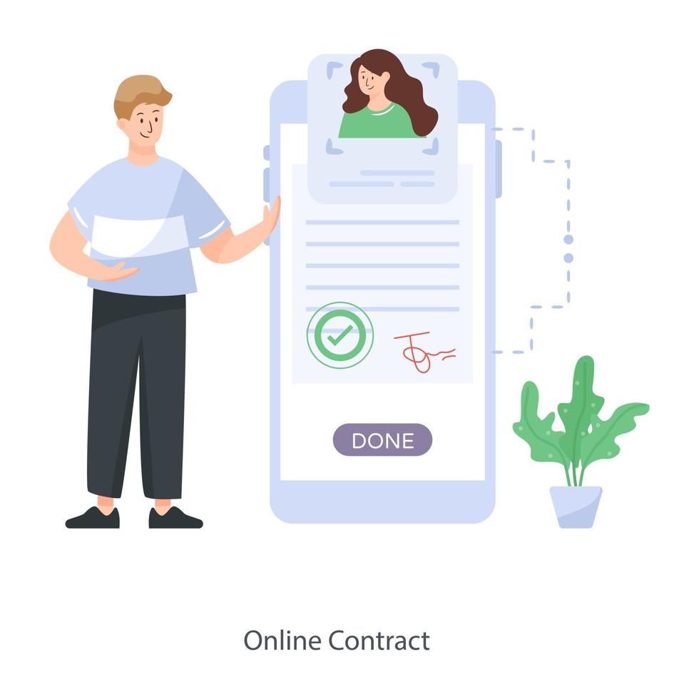 Online Contract Concept vector