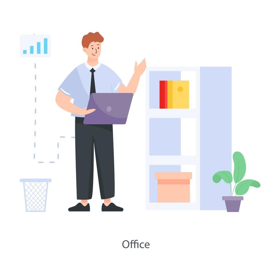 concepto de escenario de oficina vector