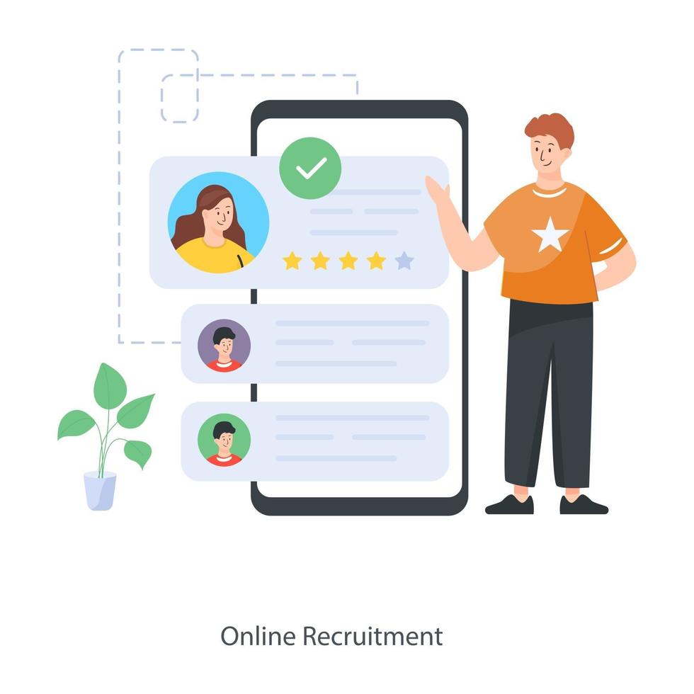 Online Recruitment Concept vector