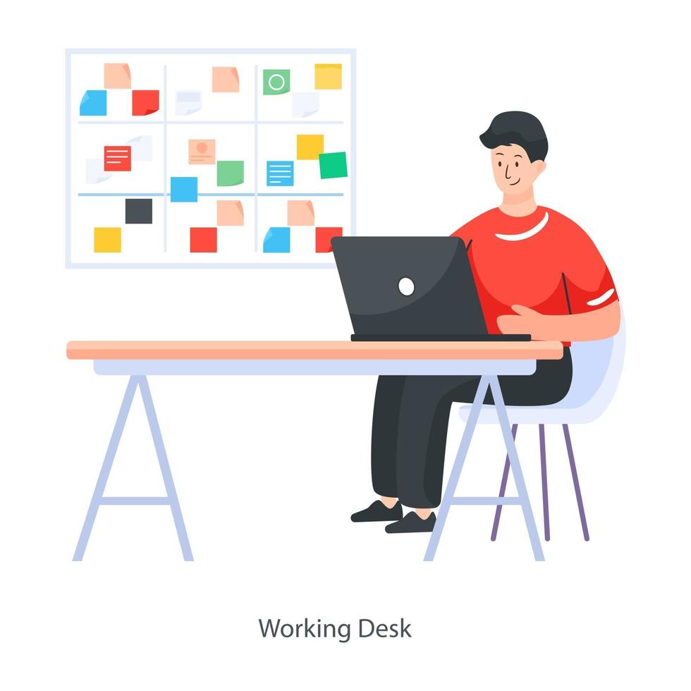 Employee  Working Desk vector