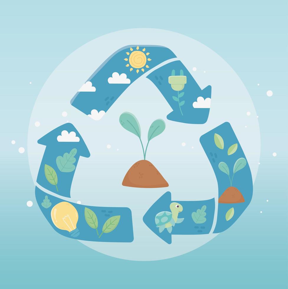 growth plant recycle fauna environment ecology vector