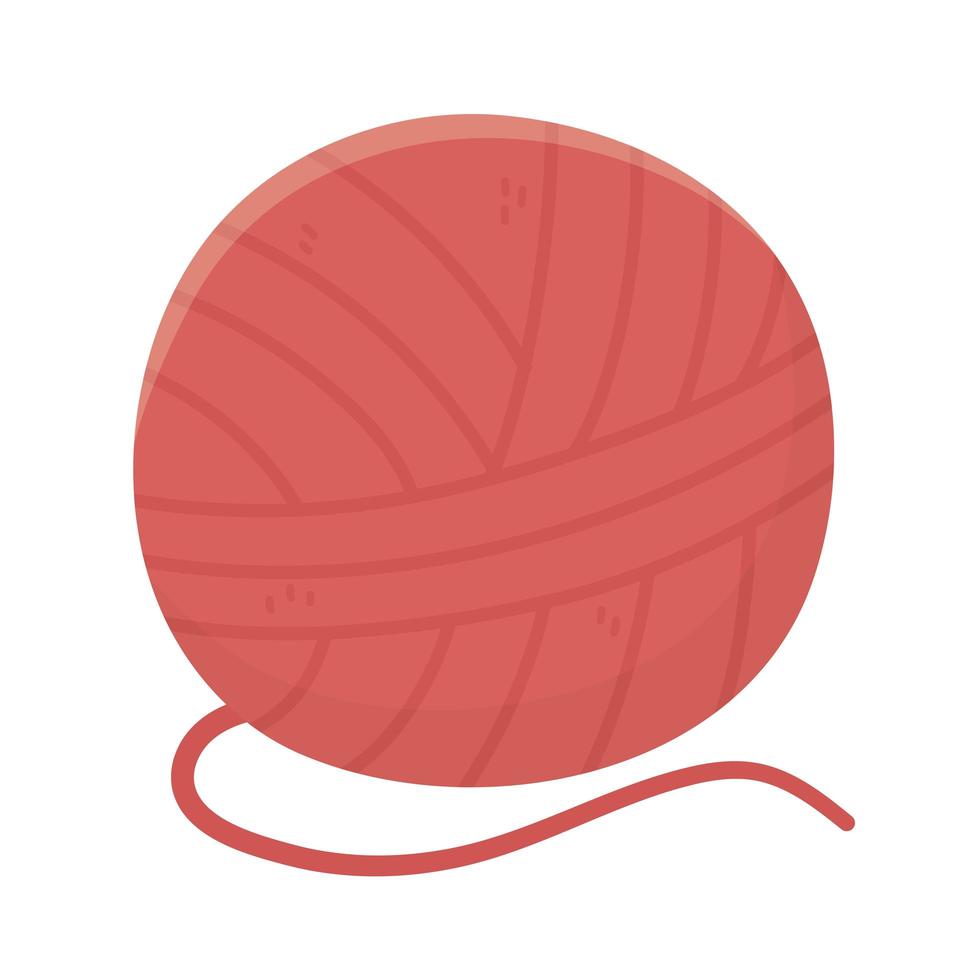 red wool ball for knitting vector