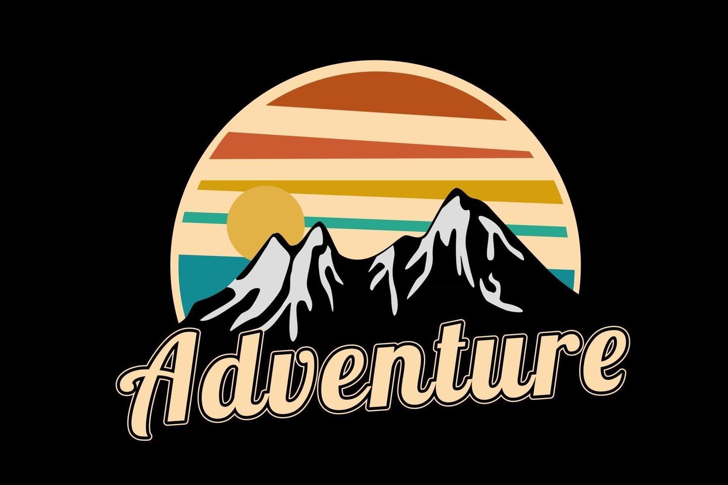 adventure color orange yellow and green vector