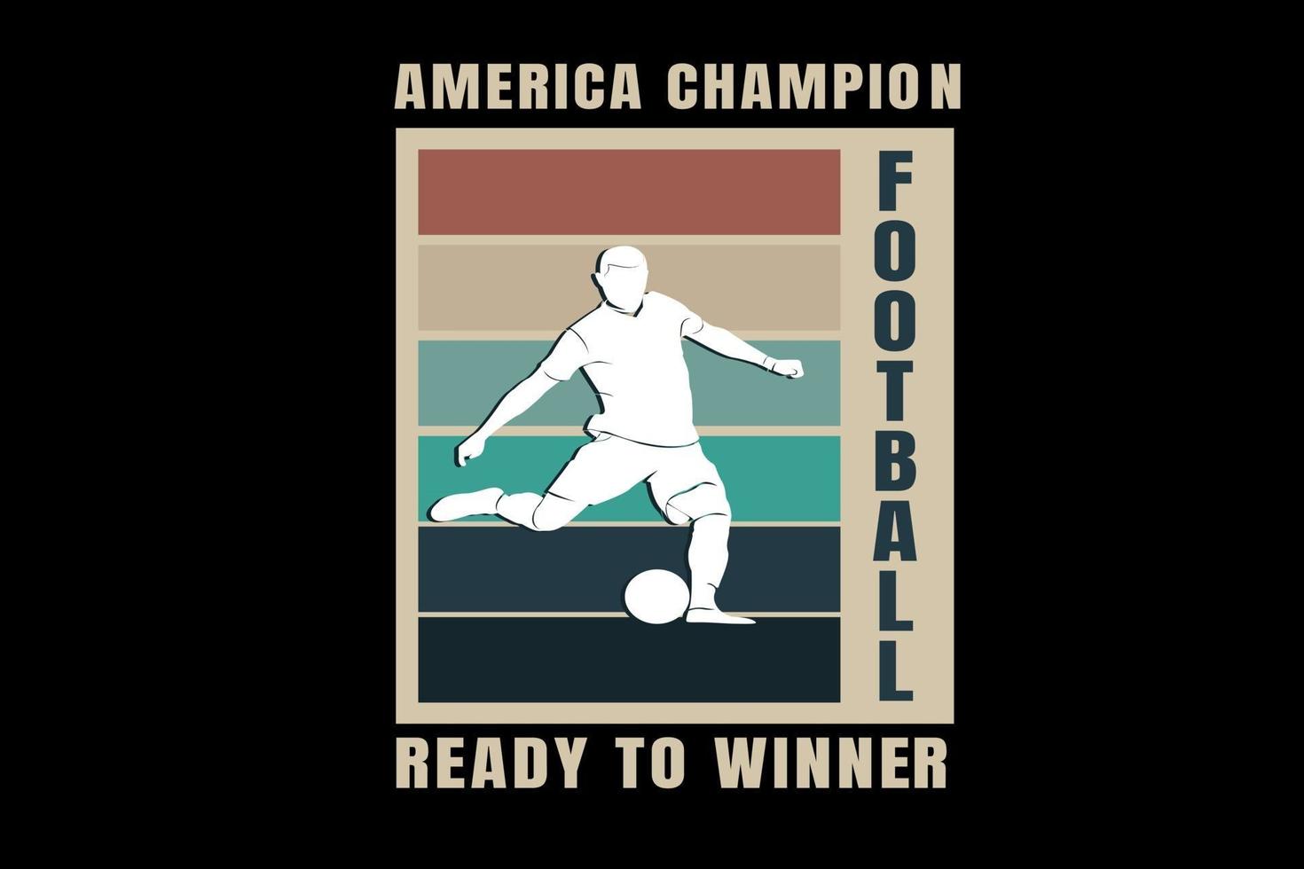 america champion football ready to winner color orange green and cream vector