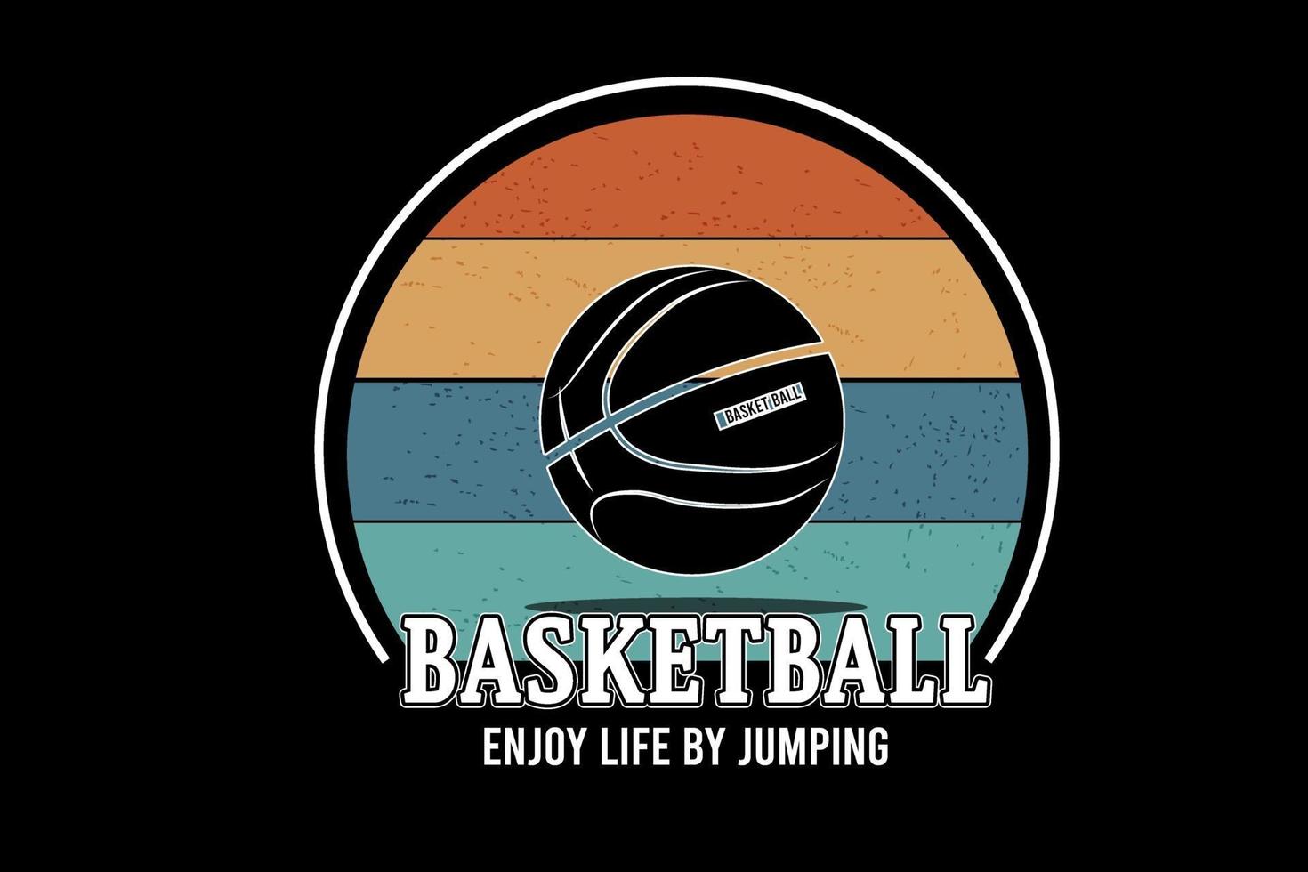 basketball enjoy life by jumping color cream vector