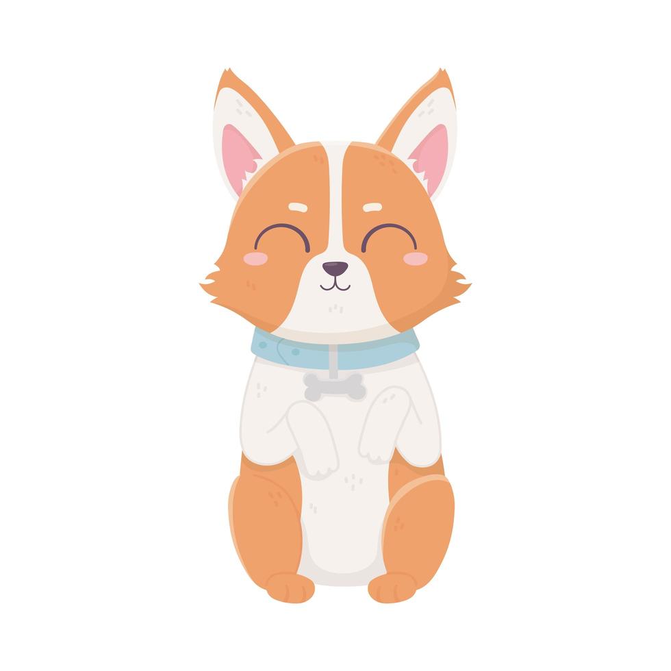 lindo perro sentado animal doméstico de dibujos animados, mascotas vector