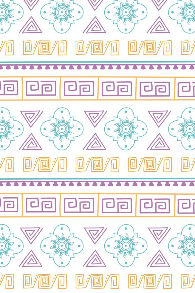 ethnic handmade, background motif native geometric and floral vector