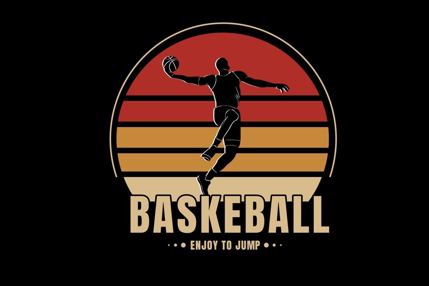 basketball enjoy to jump color red and brown vector