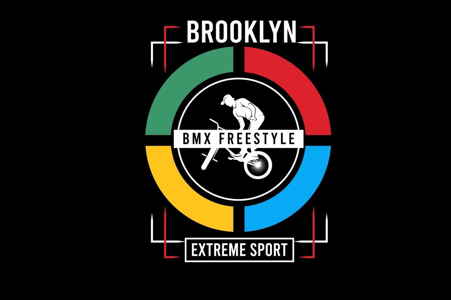 brooklyn bicicletas motocross estilo libre deporte extremo colores azules rojas verdes y amarillas vector