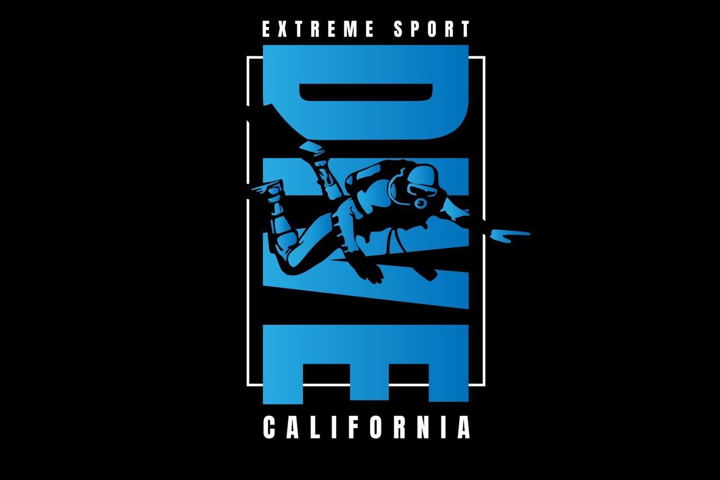 deporte extremo buceo california color azul degradado vector