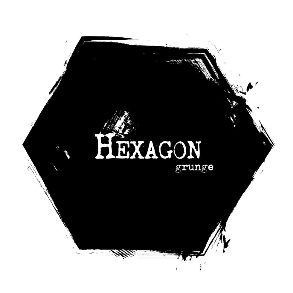 Hexagon shape  Grunge style  Vector