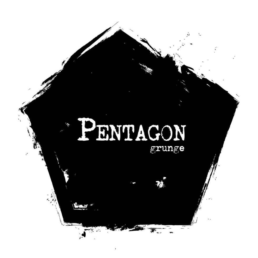Pentagon shape  Grunge style  Vector