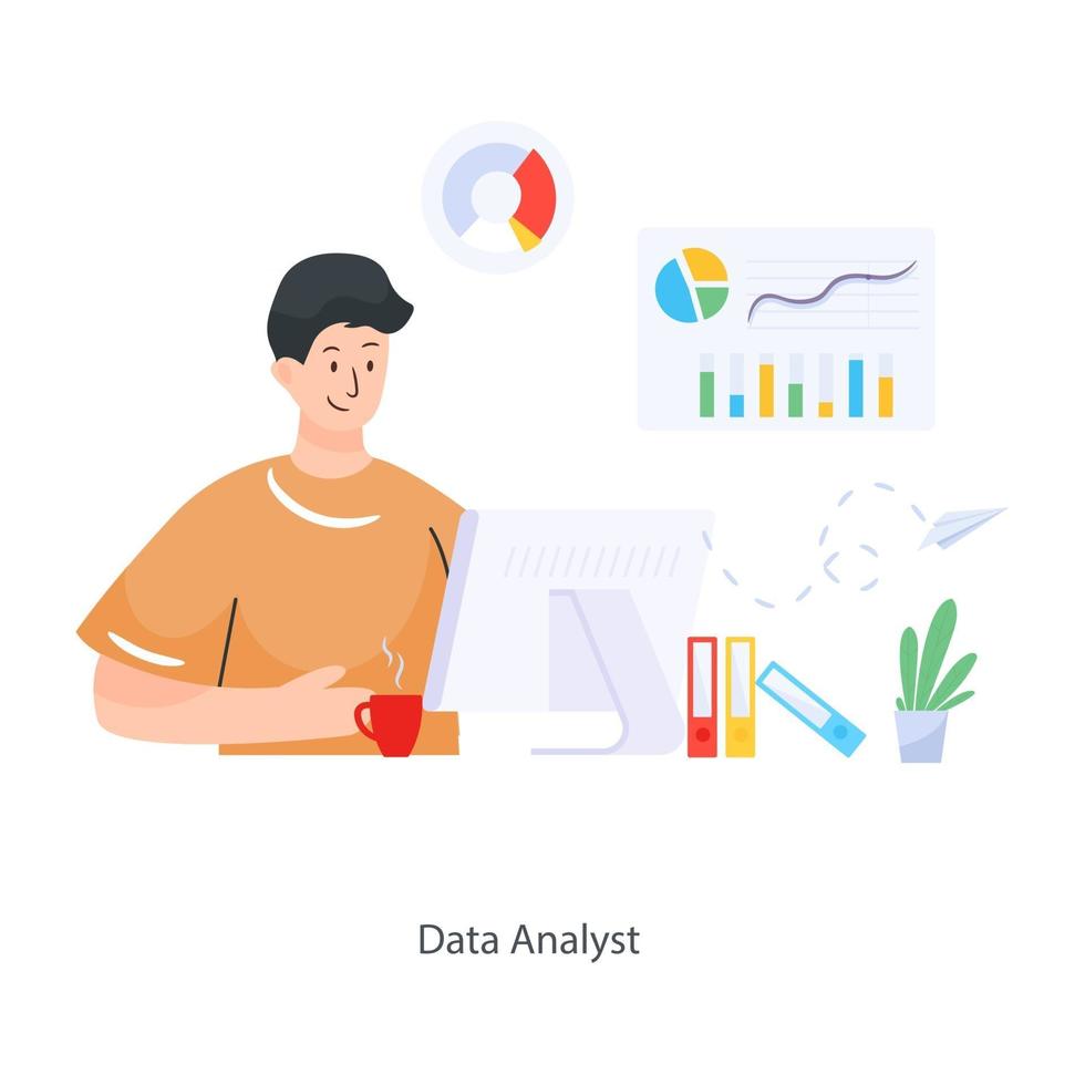 Data Analyst Design vector