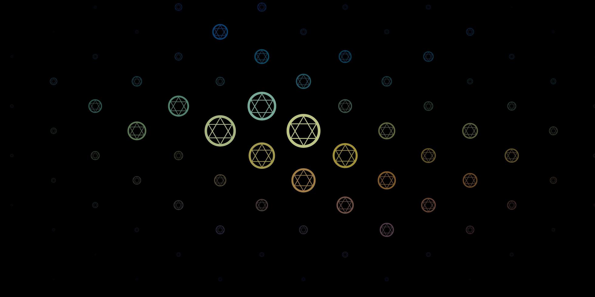 Dark Blue Yellow vector template with esoteric signs