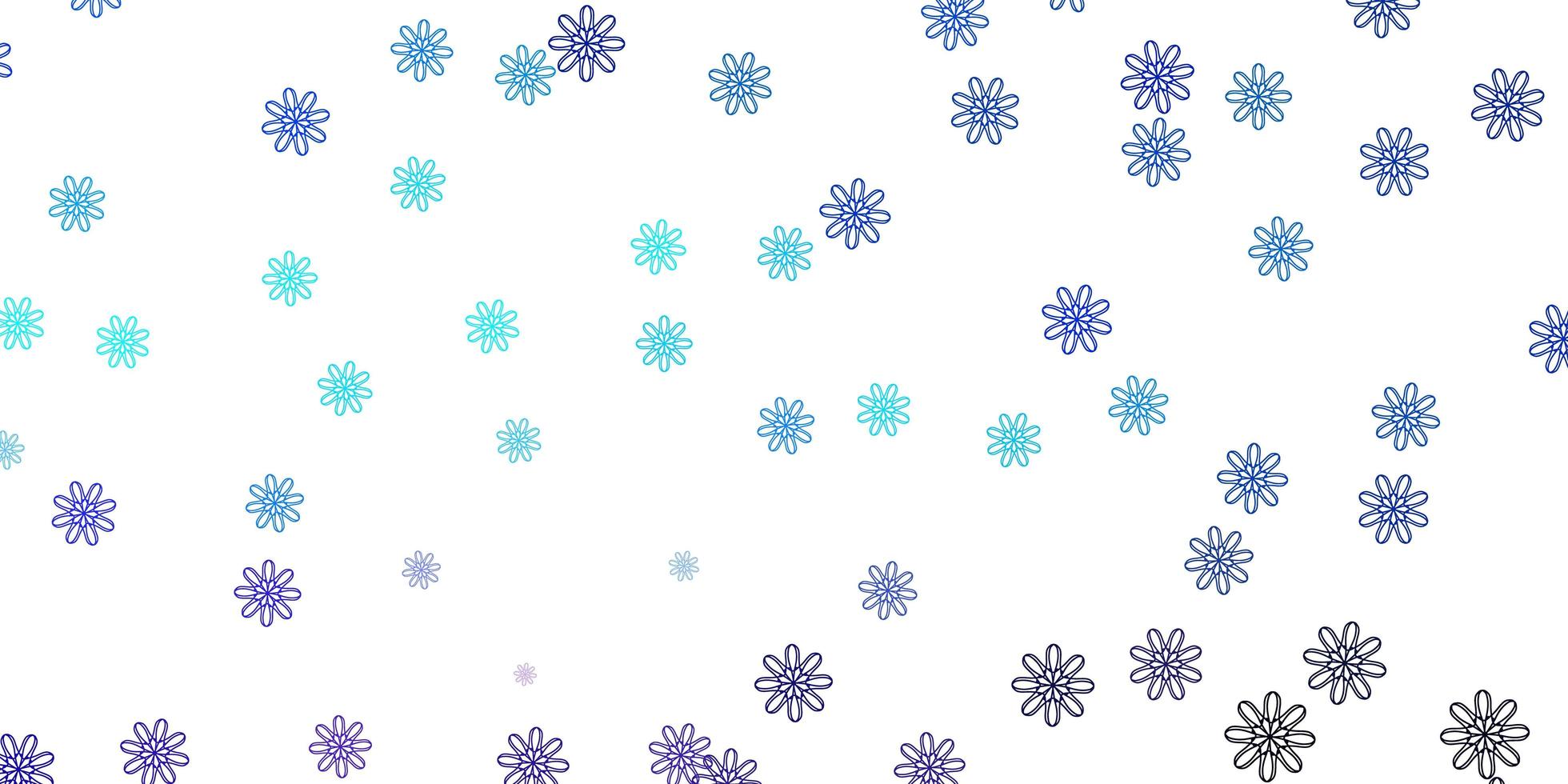 Light Pink Blue vector doodle template with flowers