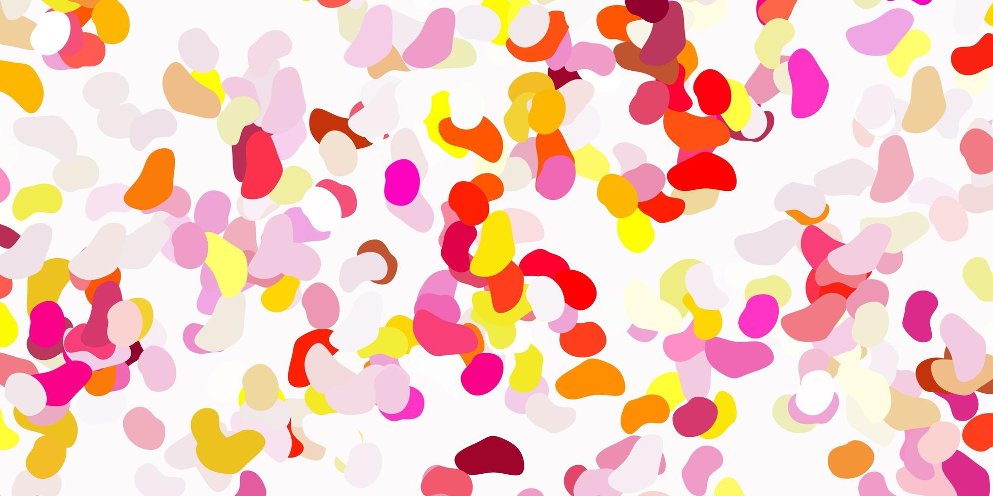 Light pink yellow vector pattern with abstract shapes