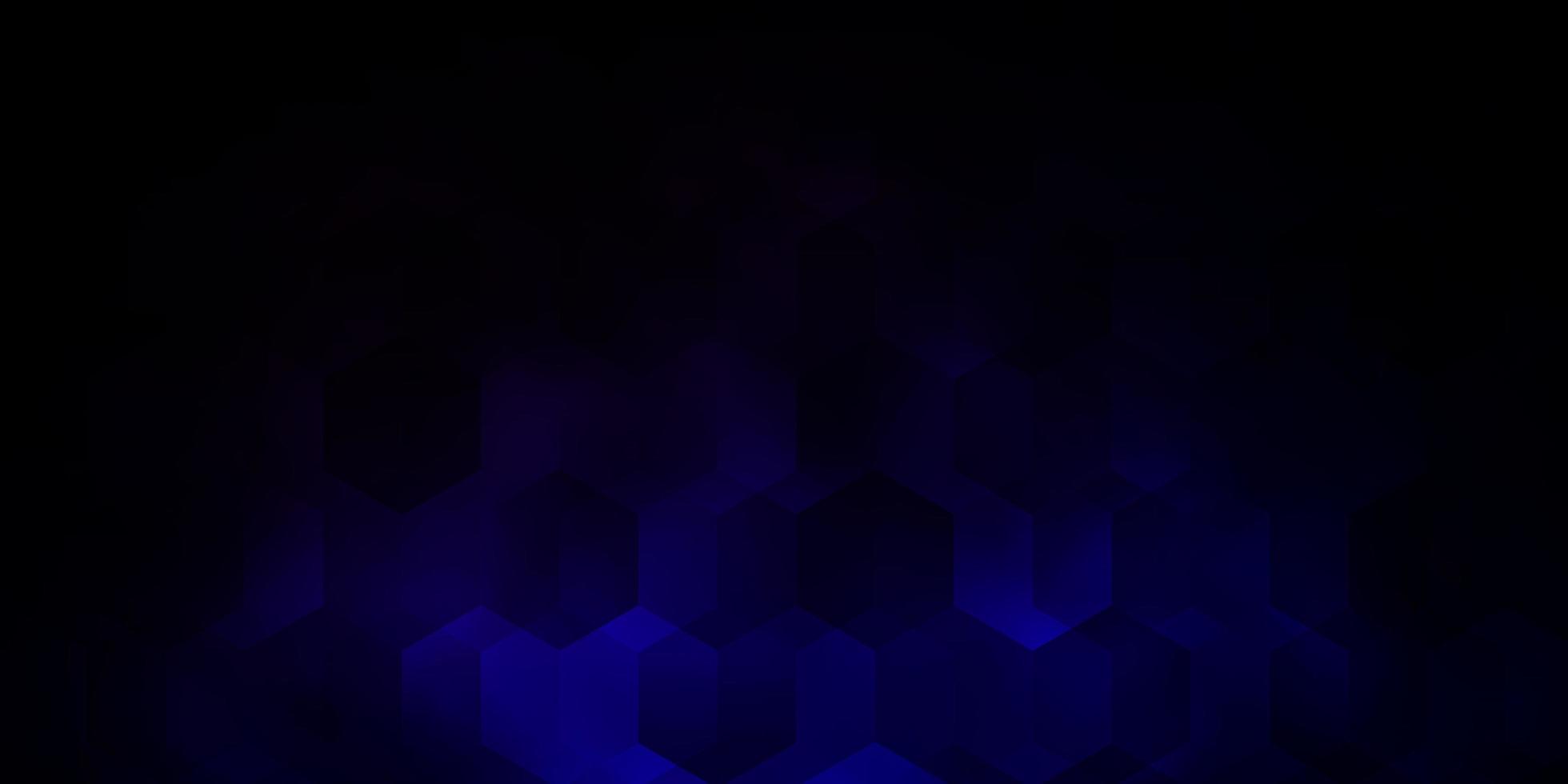 Fondo de vector rojo azul oscuro con conjunto de hexágonos