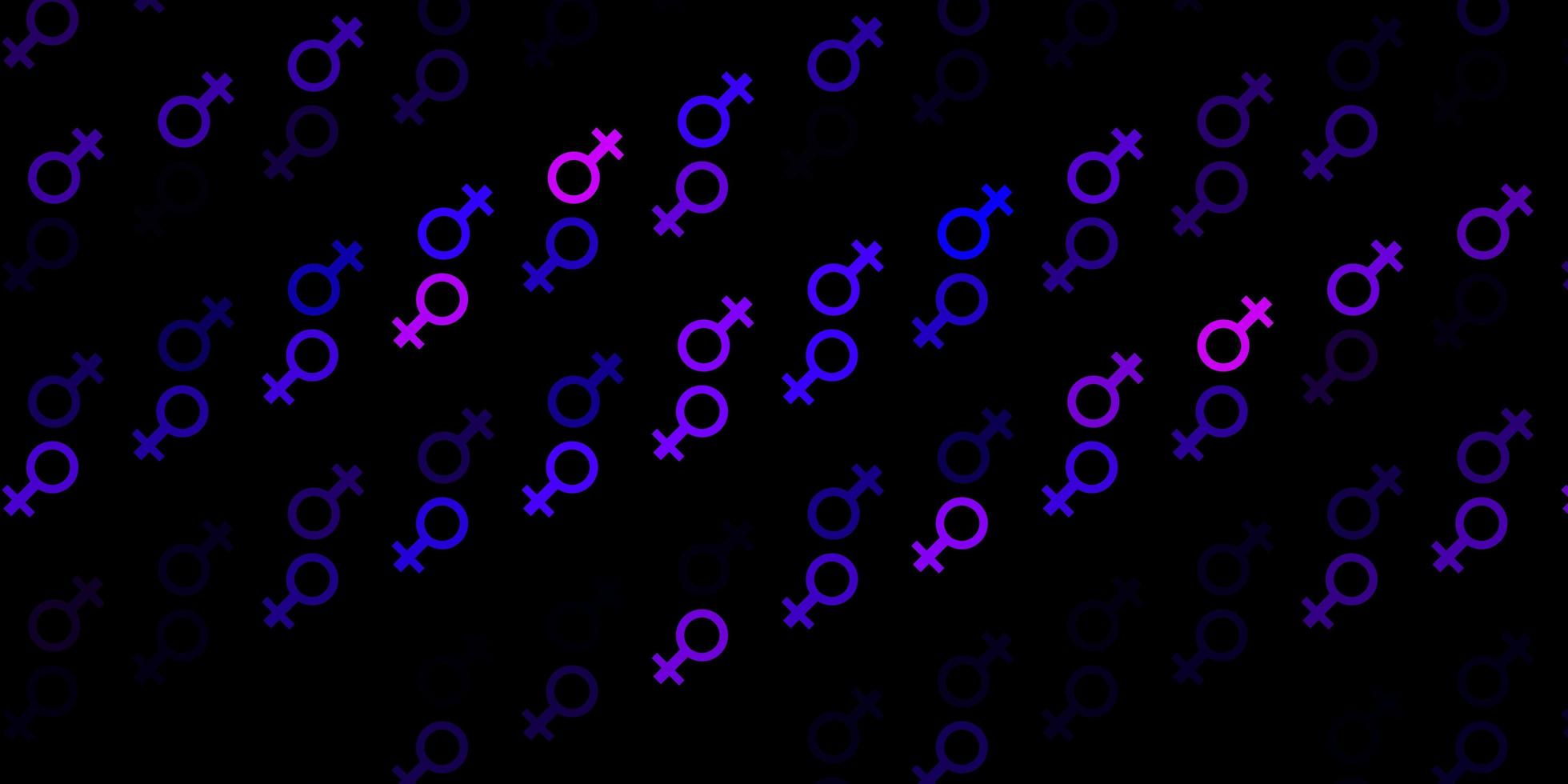 Dark Purple vector pattern with feminism elements