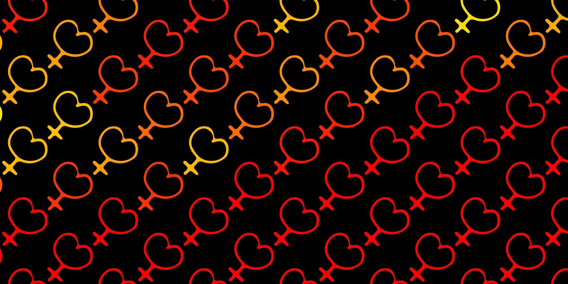 Dark Red Yellow vector backdrop with woman power symbols
