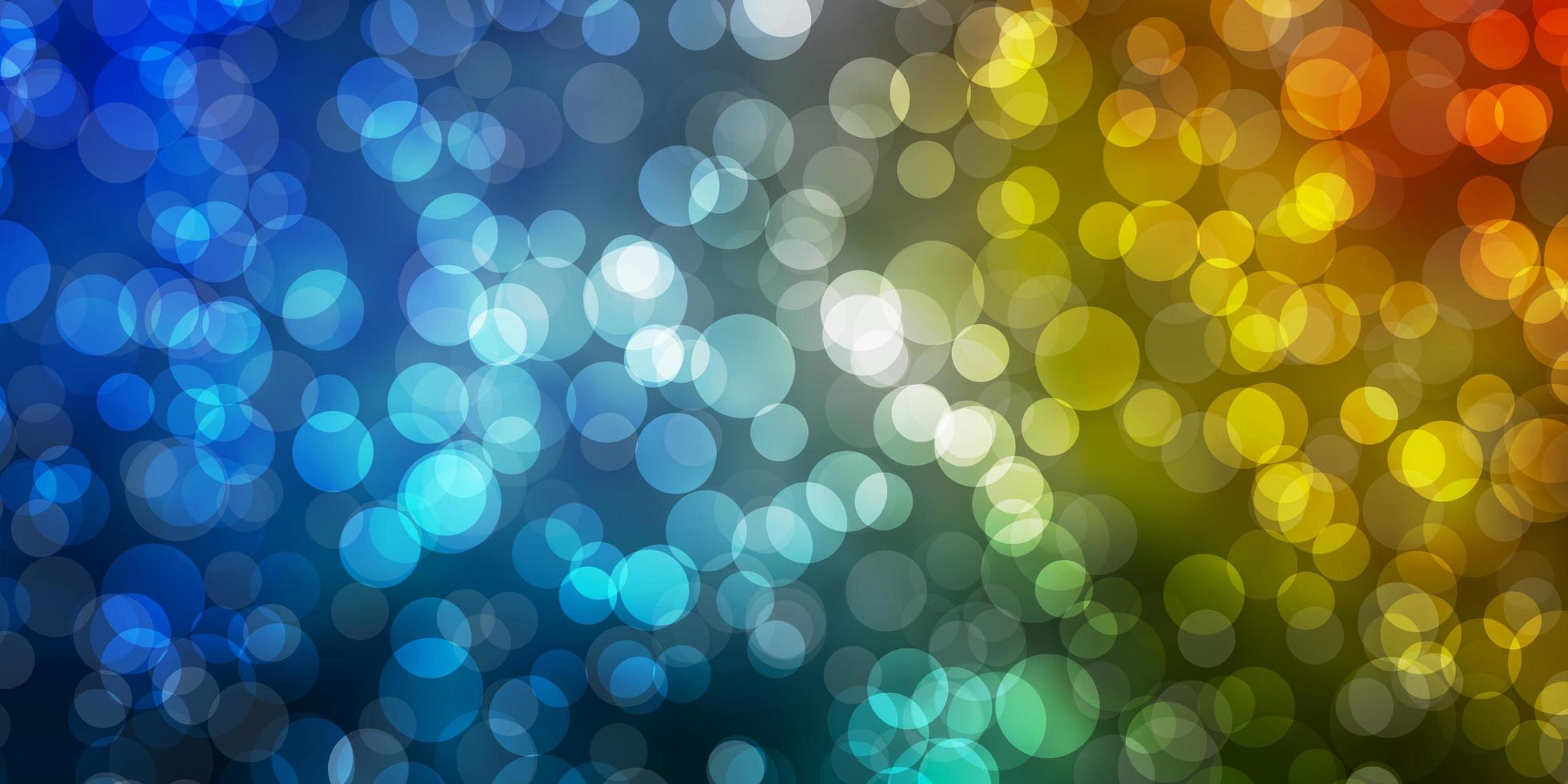 Light Blue Yellow vector texture with disks Modern abstract illustration with colorful circle shapes Design for posters banners