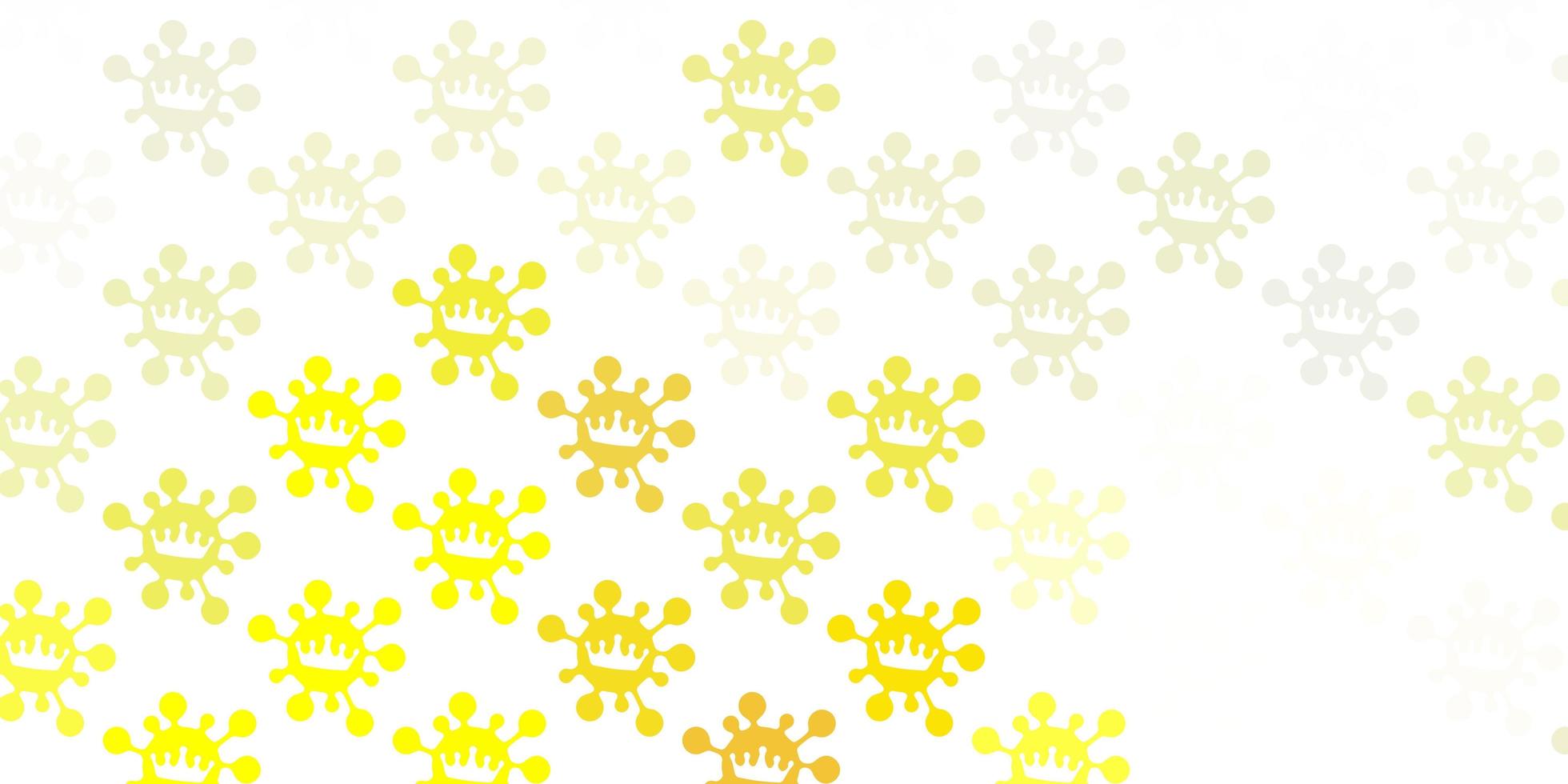Light red yellow vector pattern with coronavirus elements