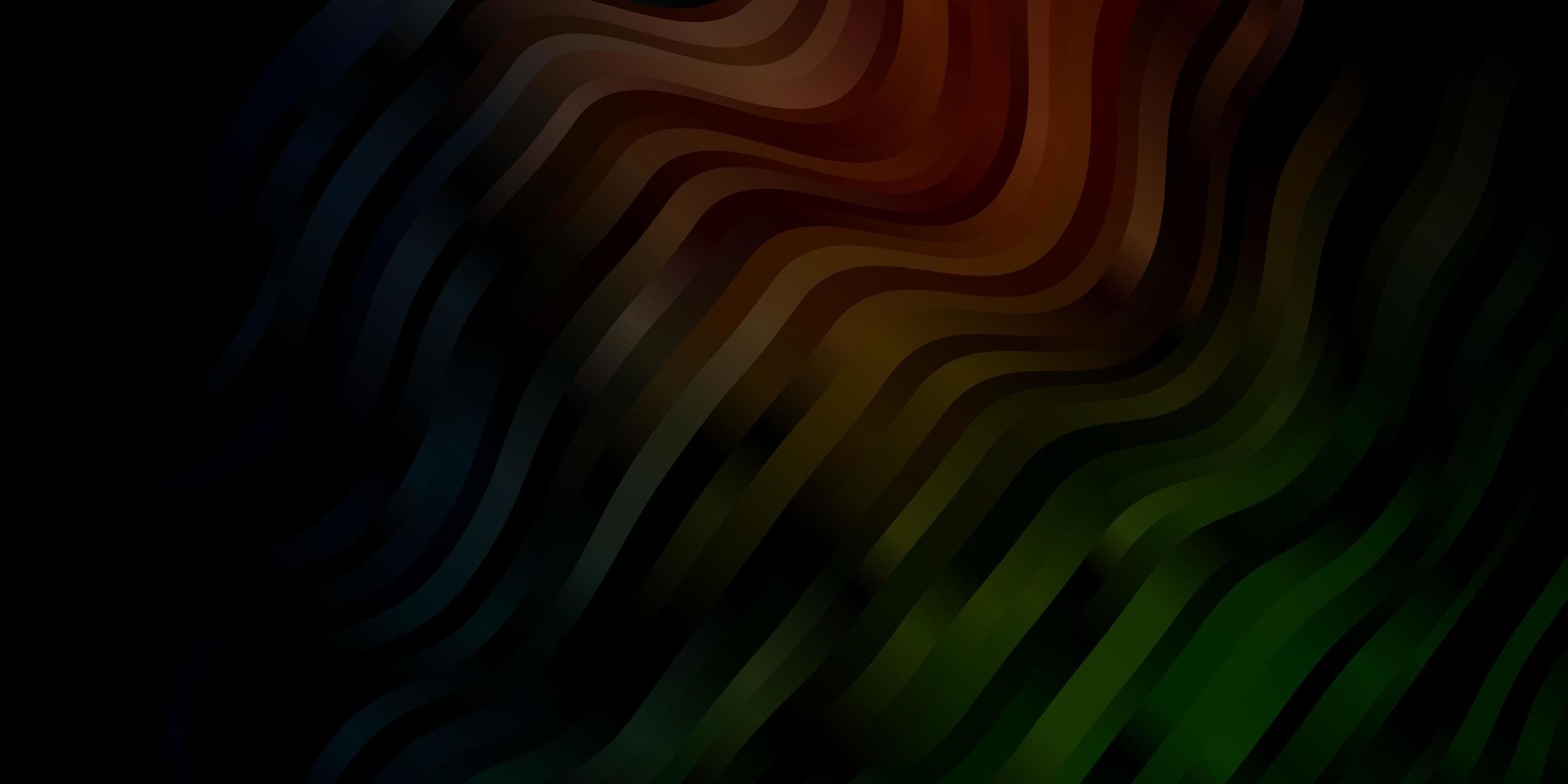Dark Green Red vector template with lines Brand new colorful illustration with bent lines Pattern for websites landing pages