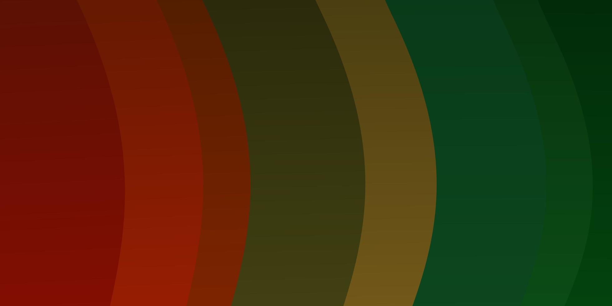 textura de vector rojo verde claro con arco circular ilustración abstracta con patrón de arcos degradados para folletos de negocios folletos