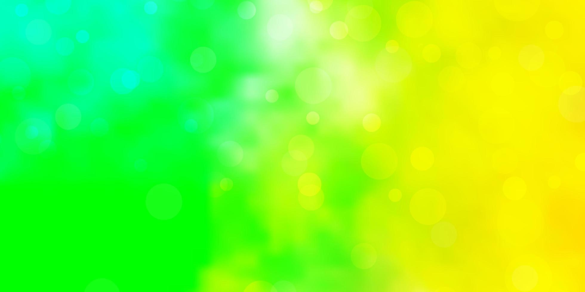 Light Green Yellow vector backdrop with circles Glitter abstract illustration with colorful drops Pattern for websites landing pages