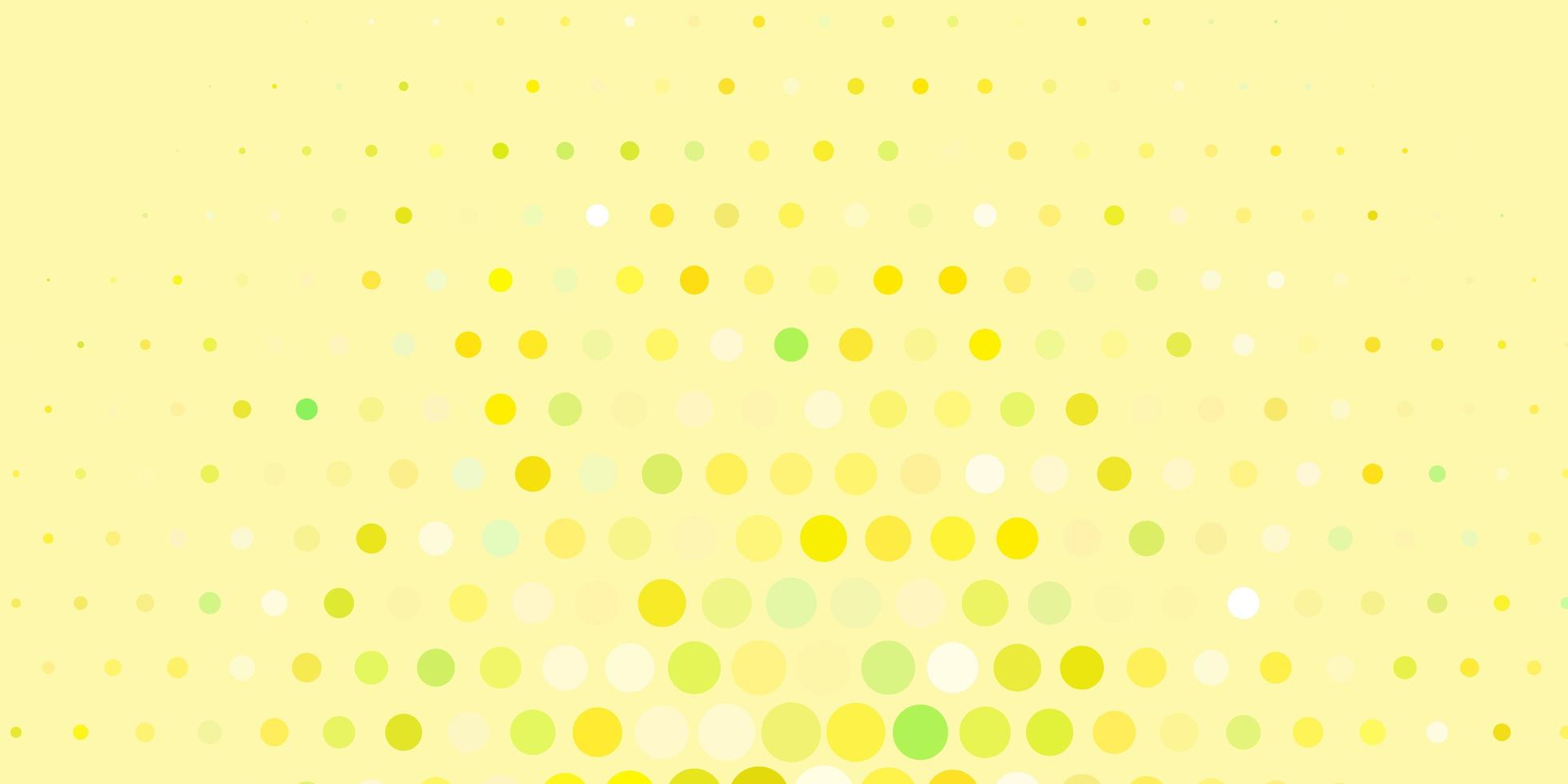 Fondo de vector amarillo verde claro con manchas diseño decorativo abstracto en estilo degradado con patrón de burbujas para folletos folletos