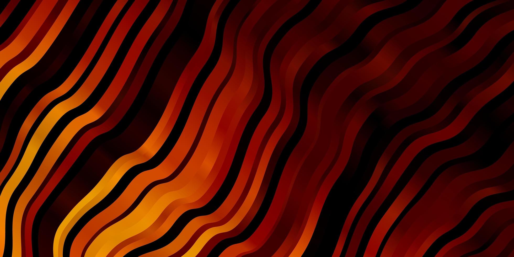 Dark Orange vector background with curved lines Illustration in halftone style with gradient curves Pattern for websites landing pages