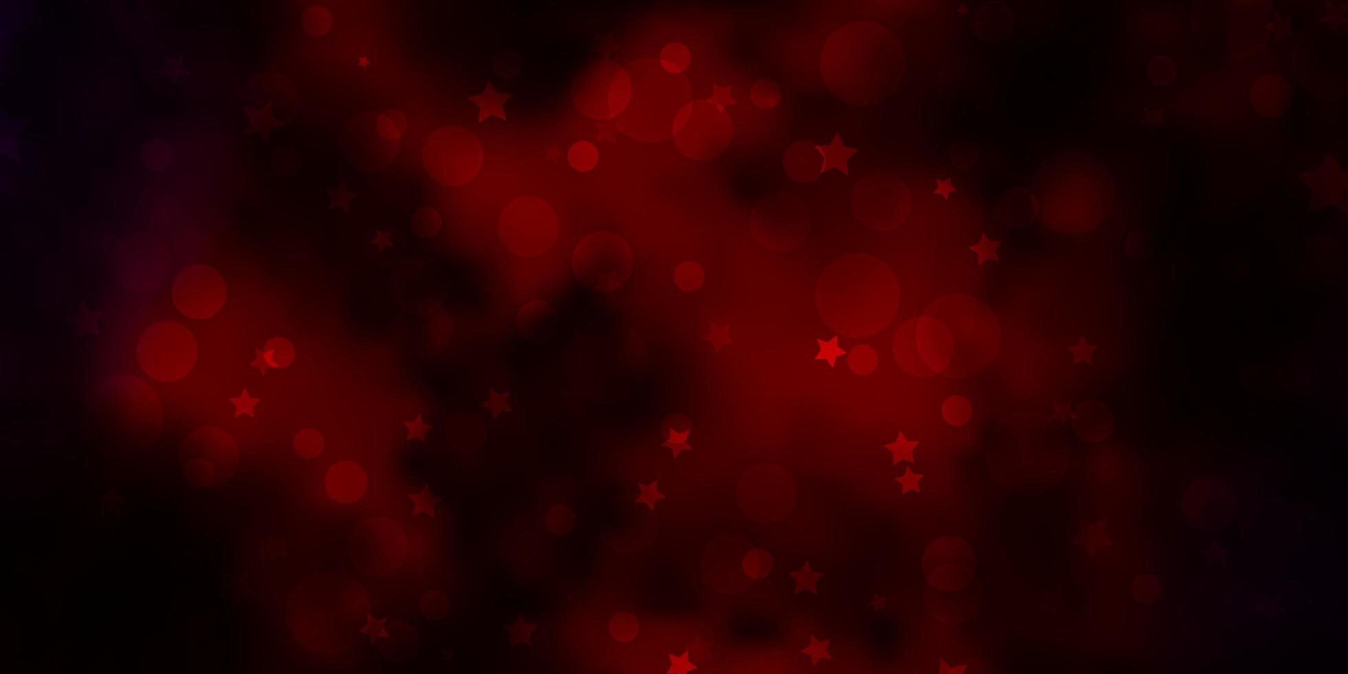 Dark Pink Red vector backdrop with circles stars Colorful disks stars ...