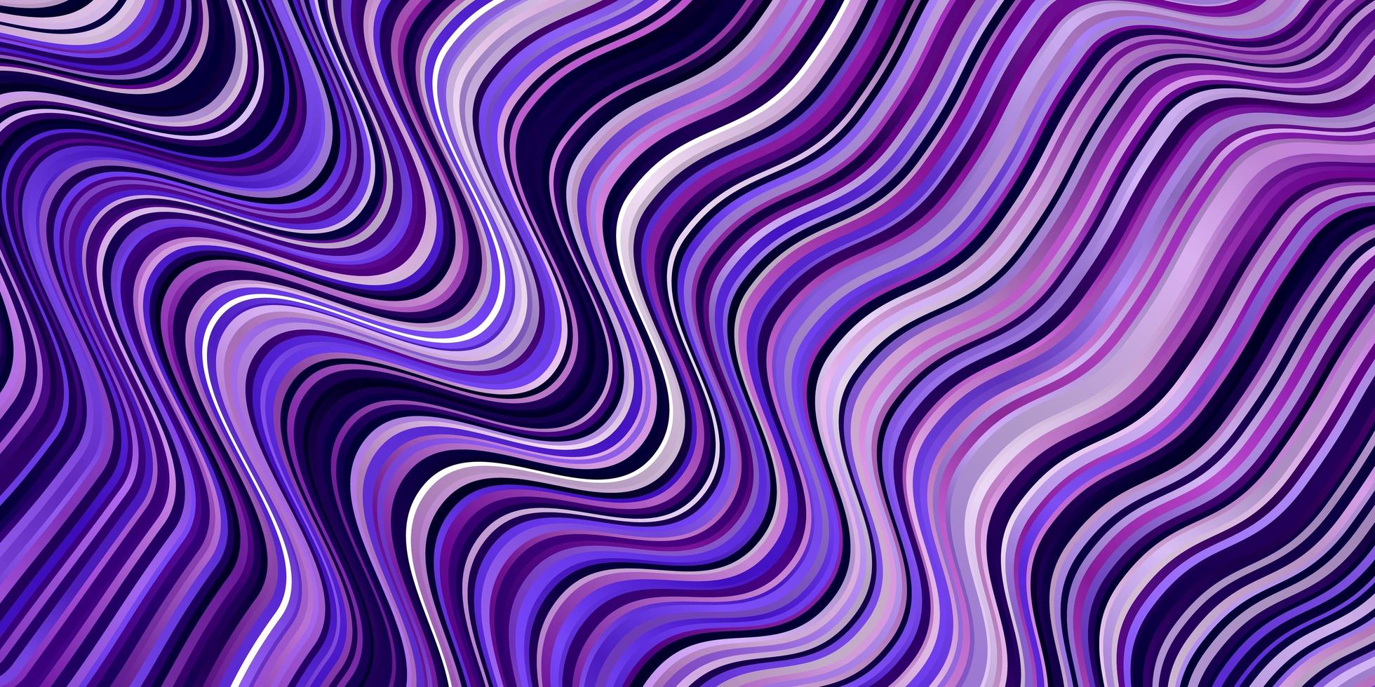 Fondo de vector púrpura claro con líneas curvas ilustración colorida con patrón de líneas curvas para folletos de negocios folletos