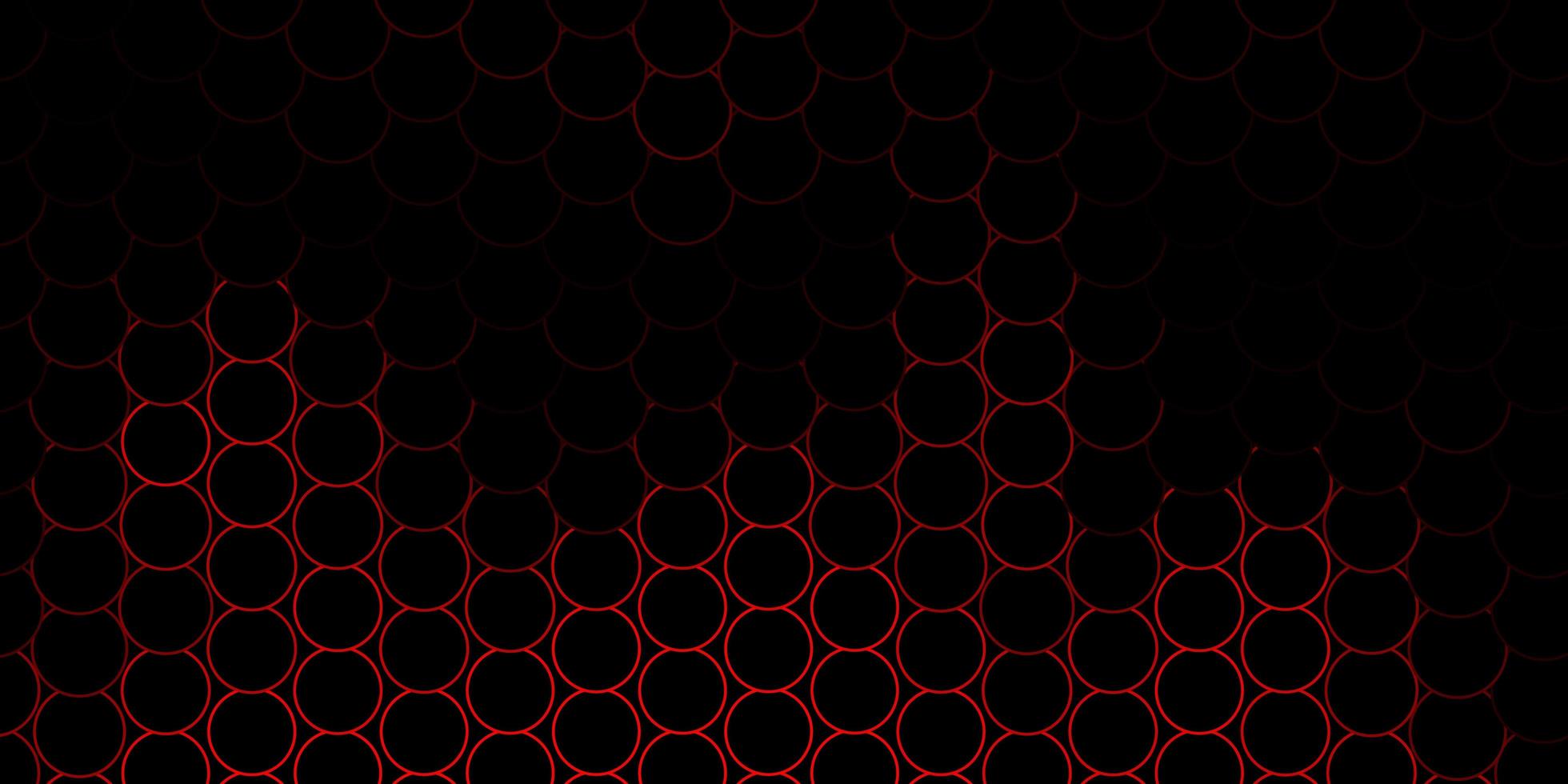 Fondo de vector rojo oscuro con puntos, discos de colores abstractos en un patrón de fondo degradado simple para sitios web