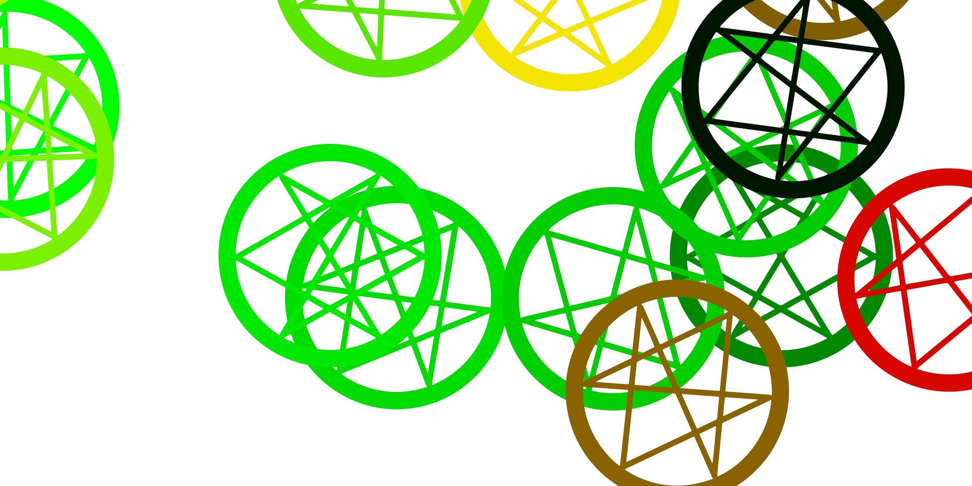 Light Green Yellow vector template with esoteric signs