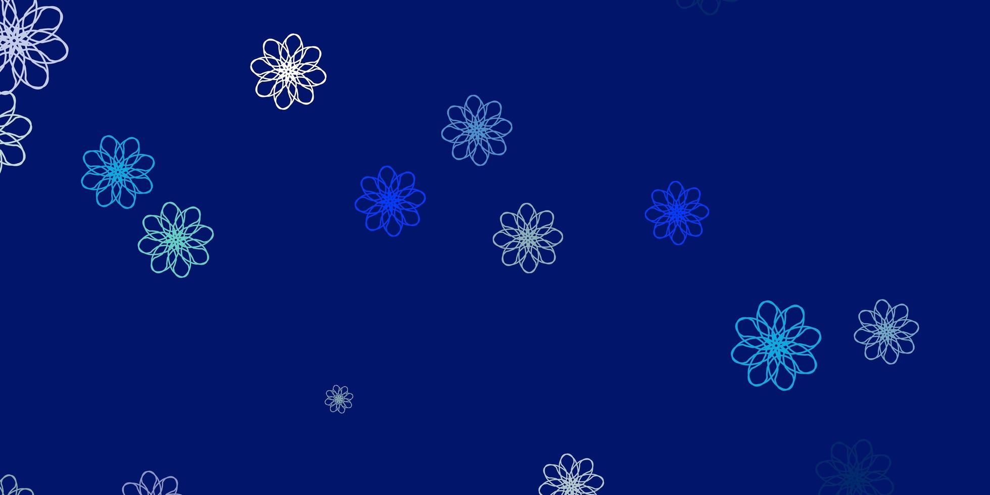 Light BLUE vector doodle background with flowers