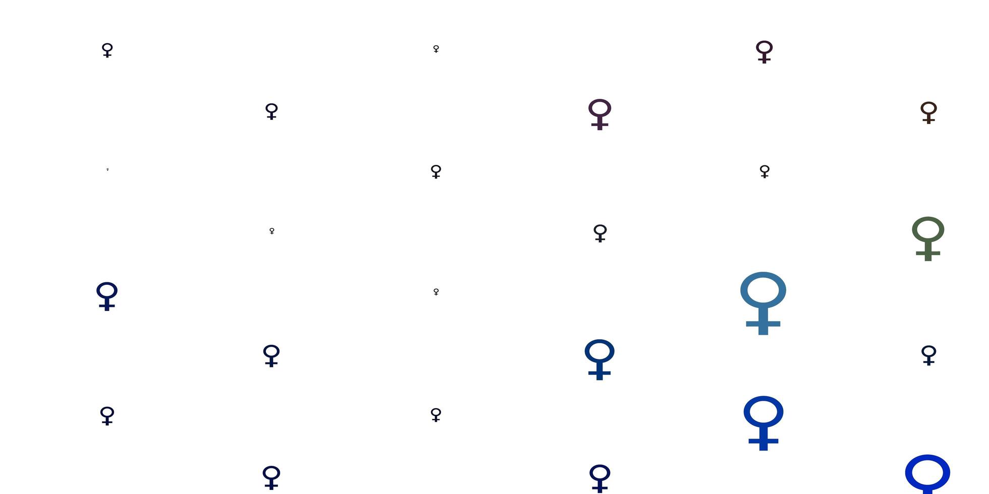 textura de vector multicolor claro con símbolos de derechos de las mujeres
