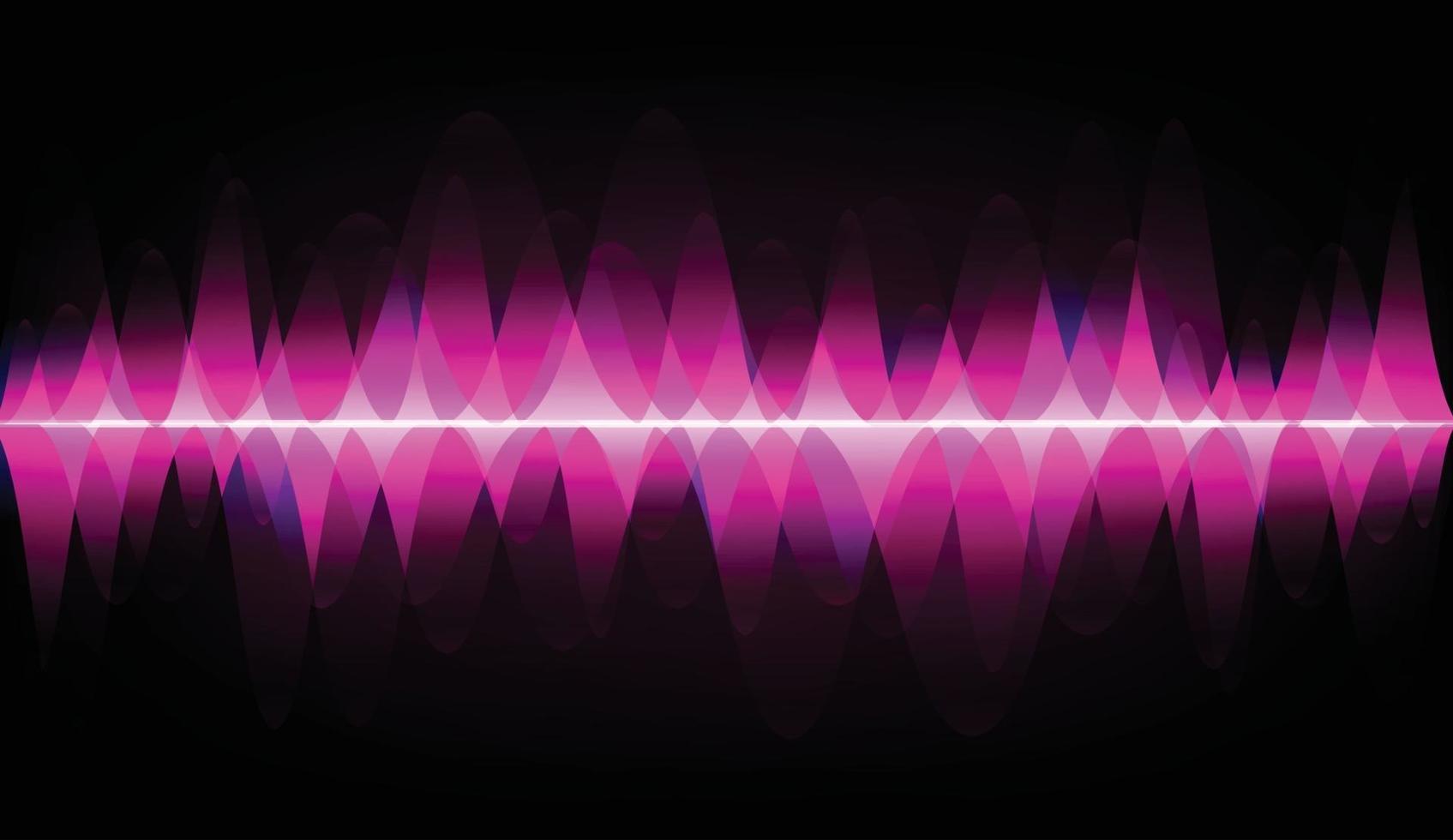 ondas de sonido oscilando luz oscura vector