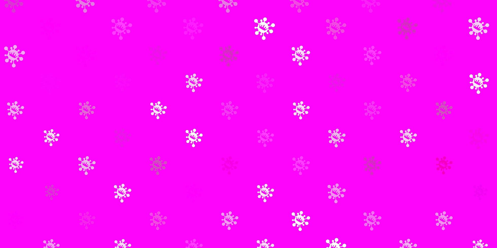 Light pink vector pattern with coronavirus elements