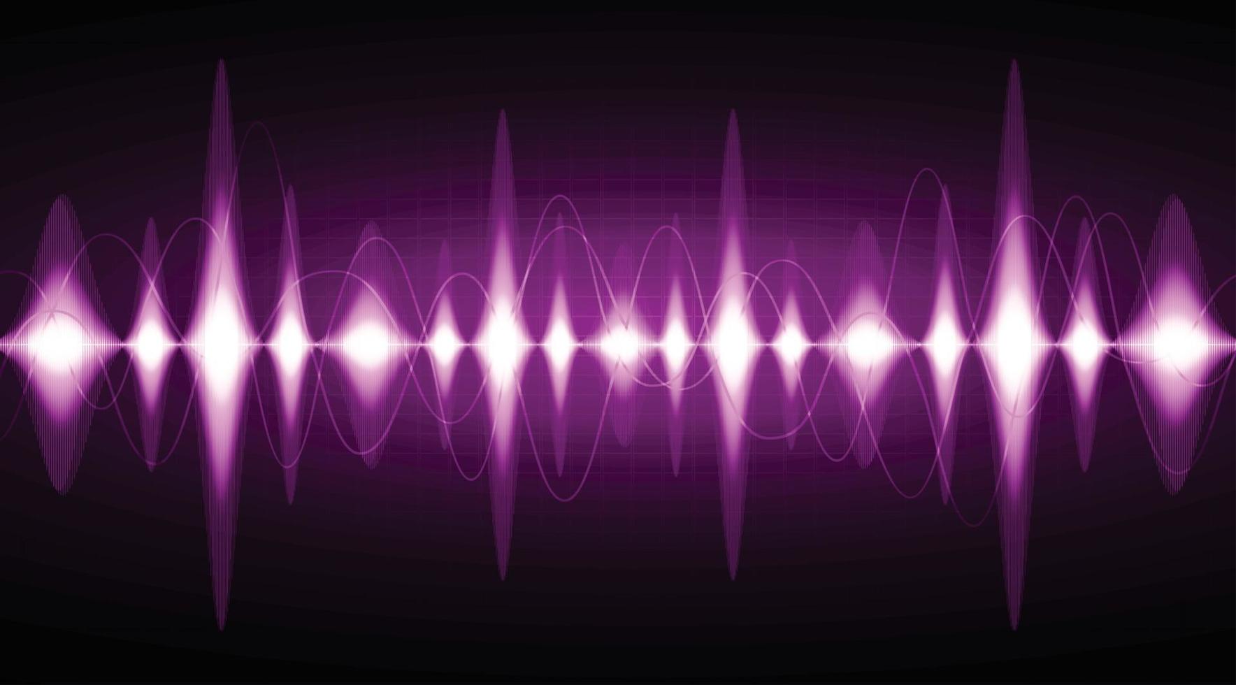 Sound waves oscillating dark light vector